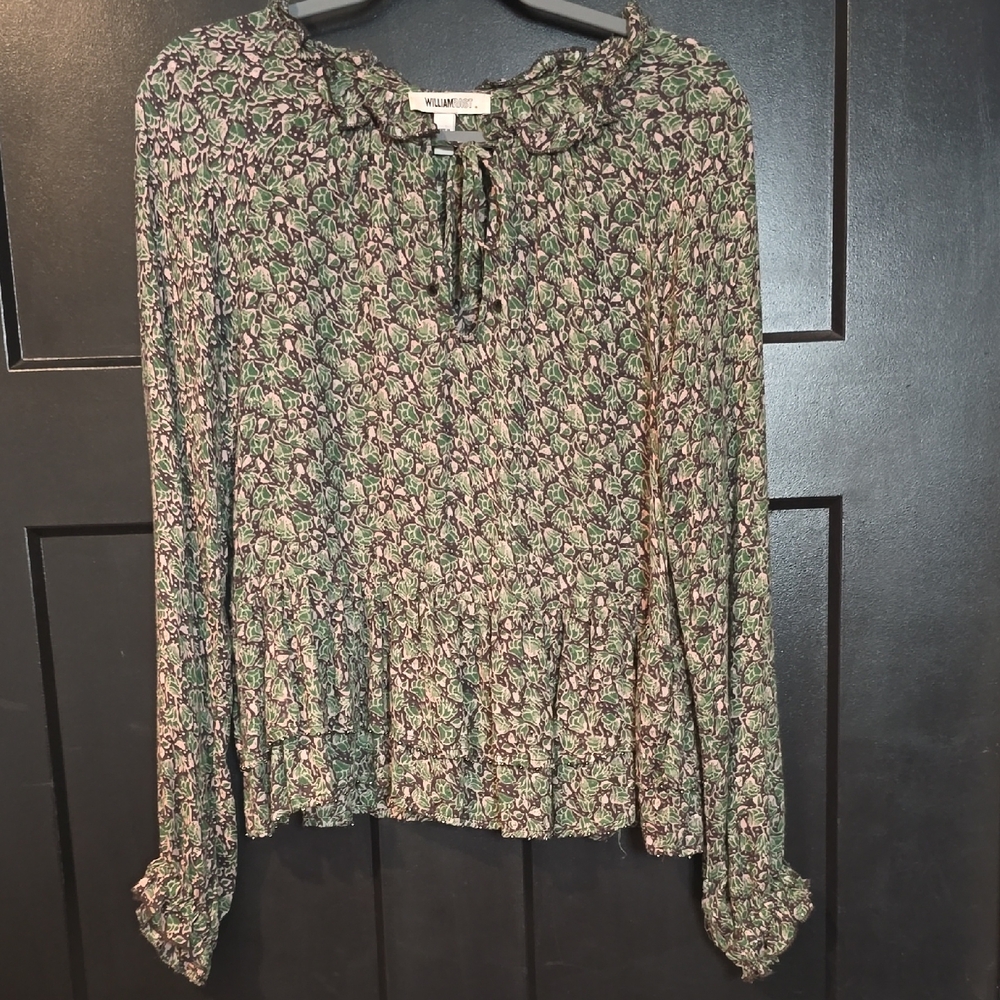beautiful blouse in purple and green, sz S , by William Rast